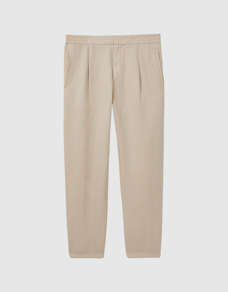 Slim Fit Cotton-Linen Trousers