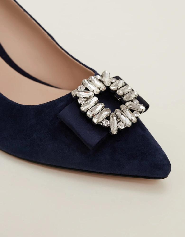 Embellished Toe Block Heel Slingback