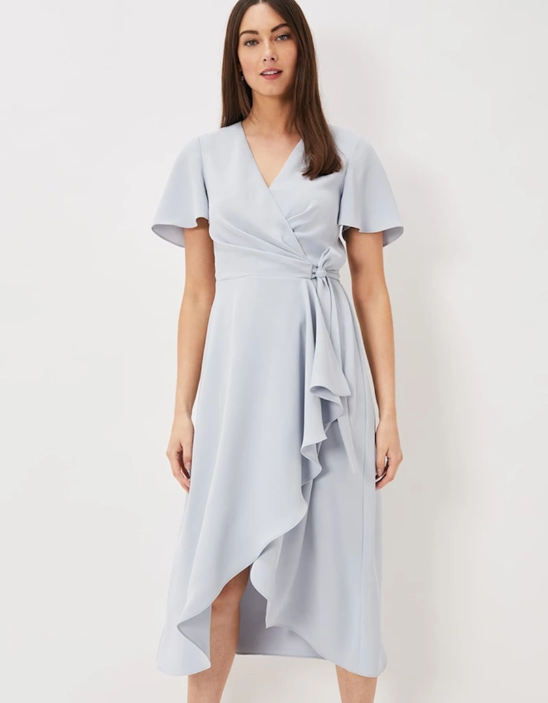 Julissa Ruffle Wrap Midi Dress