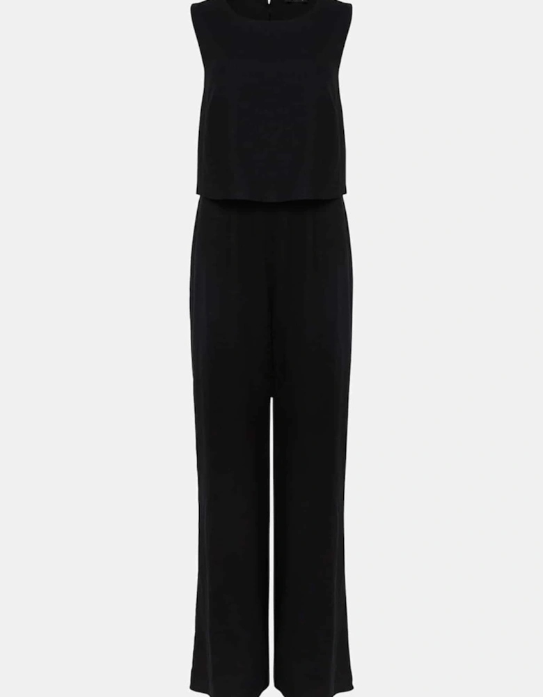 Aubrey Black Linen Wide Leg Jumpsuit