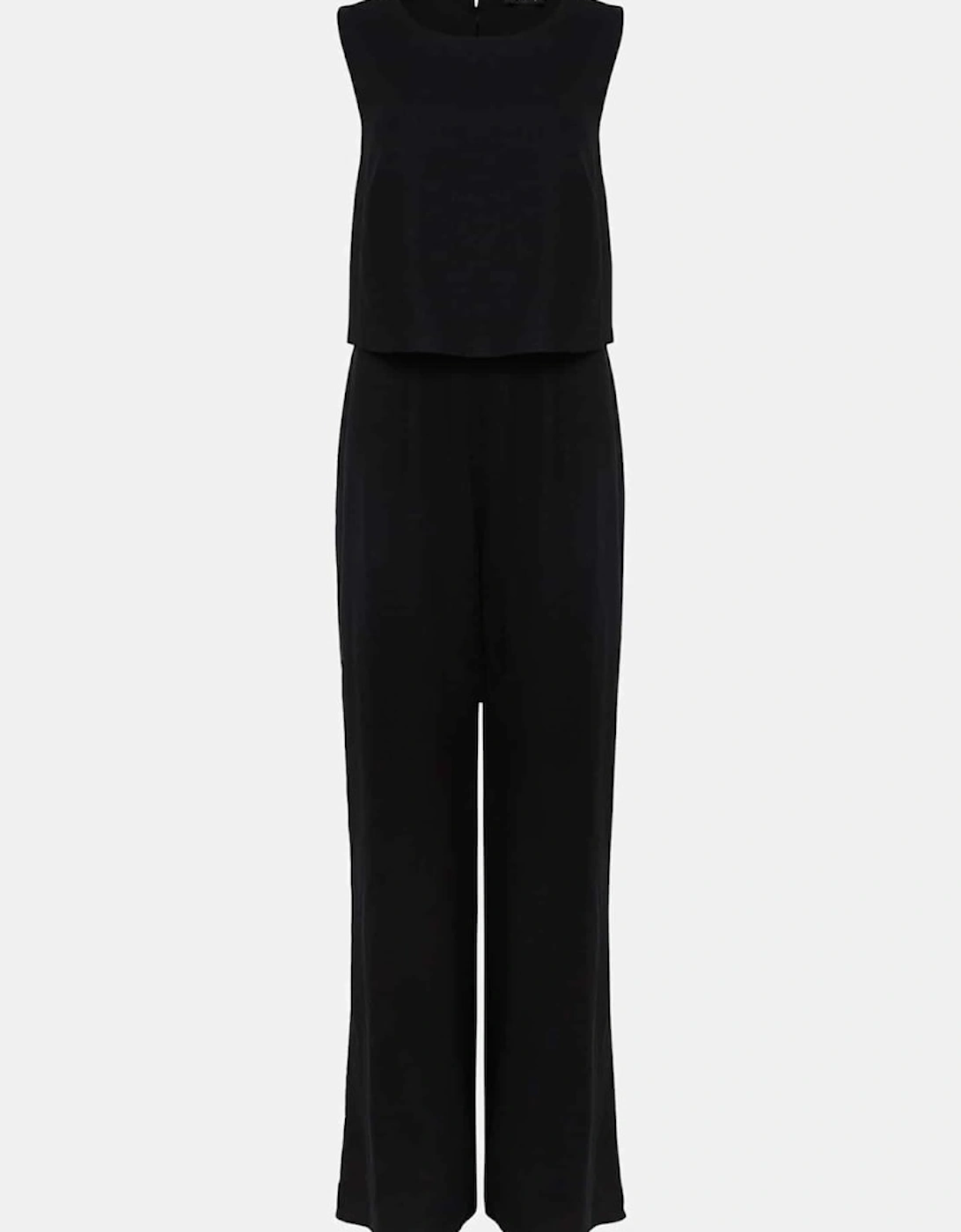 Aubrey Black Linen Wide Leg Jumpsuit