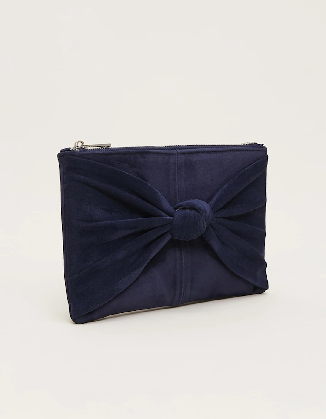 Navy Suede Clutch Bag