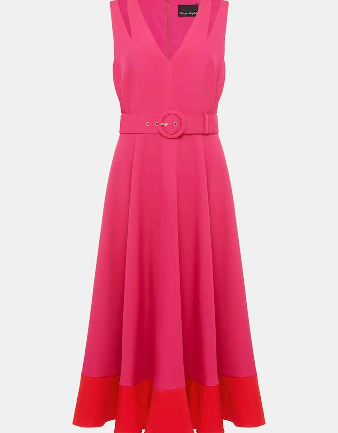 Raquel Belted Fit And Flare Dress