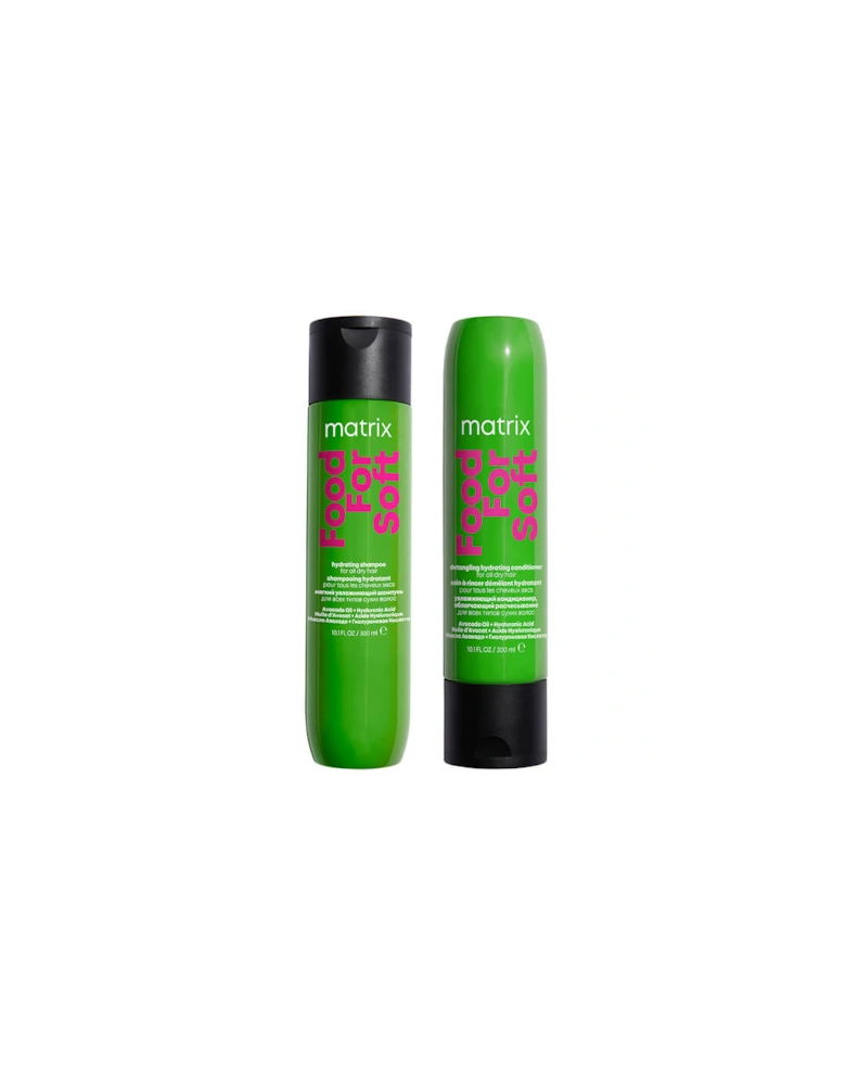 Food for Soft Hydrating 300ml Shampoo and Conditioner with Avocado Oil and Hyaluronic Acid for Dry Hair Duo