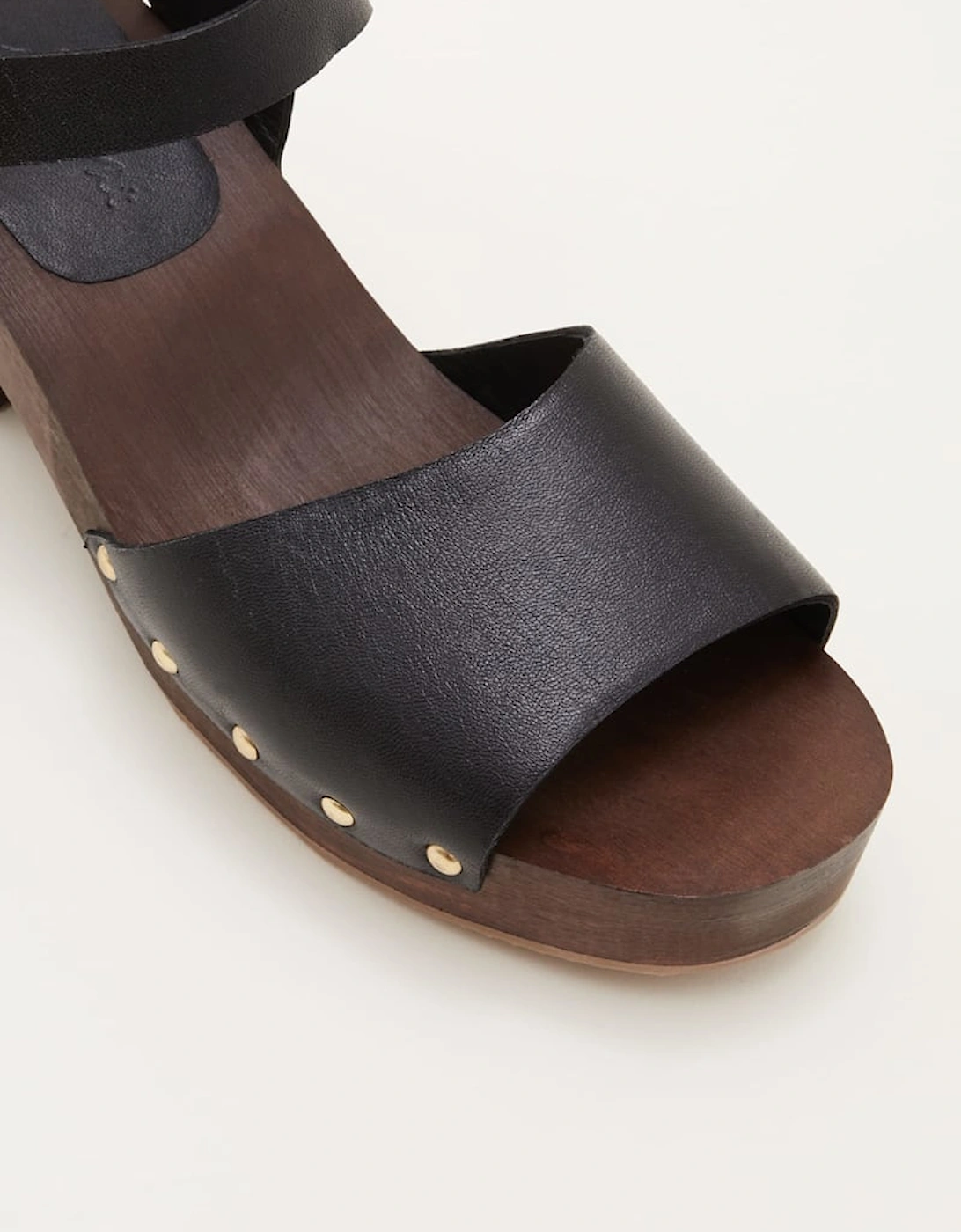 Leather Heel Sandal Clog