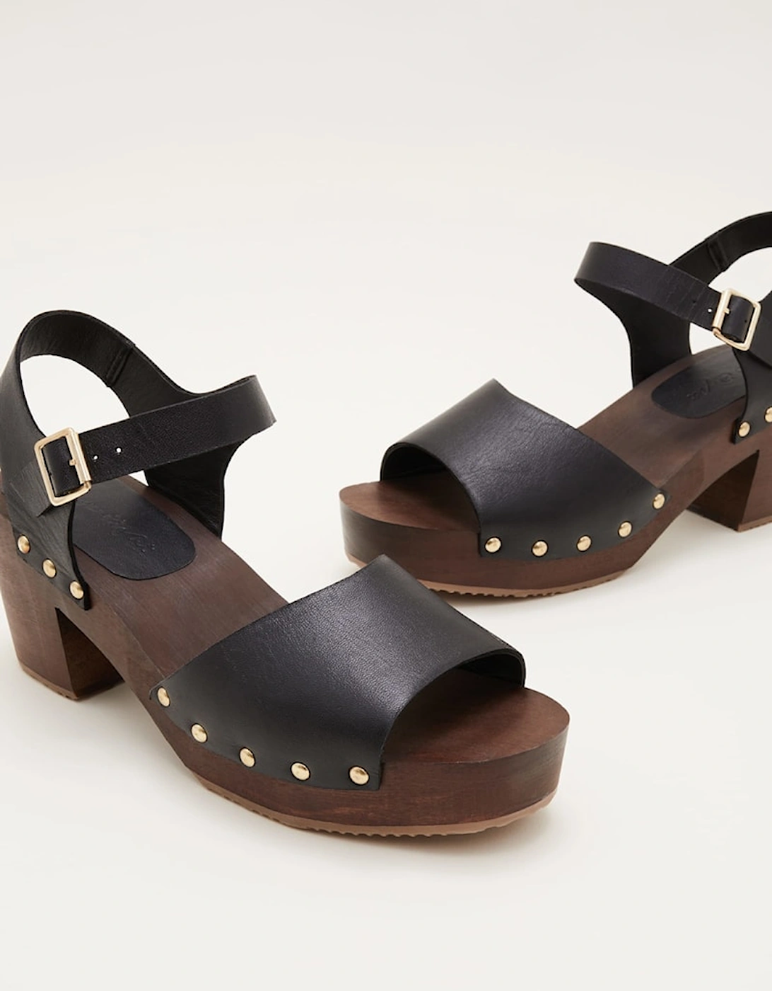 Leather Heel Sandal Clog