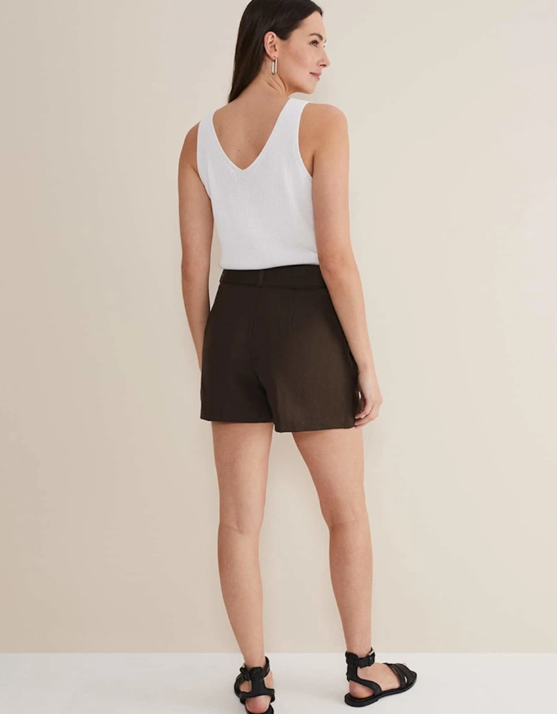 Hazel Belted Linen Short