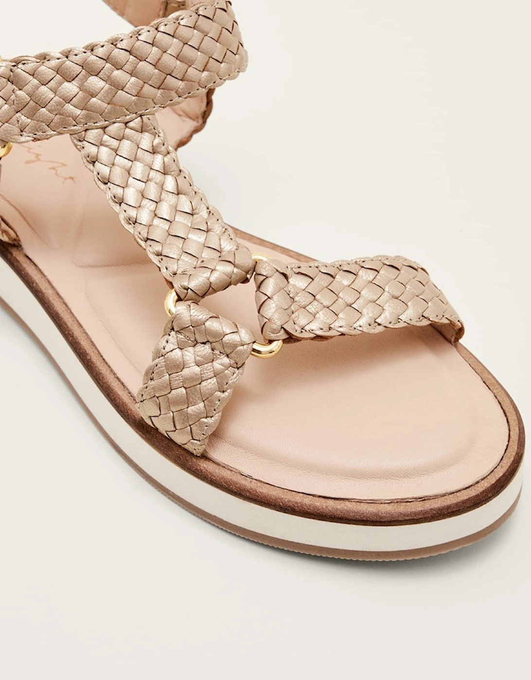 Leather Weave Velcro Sandal