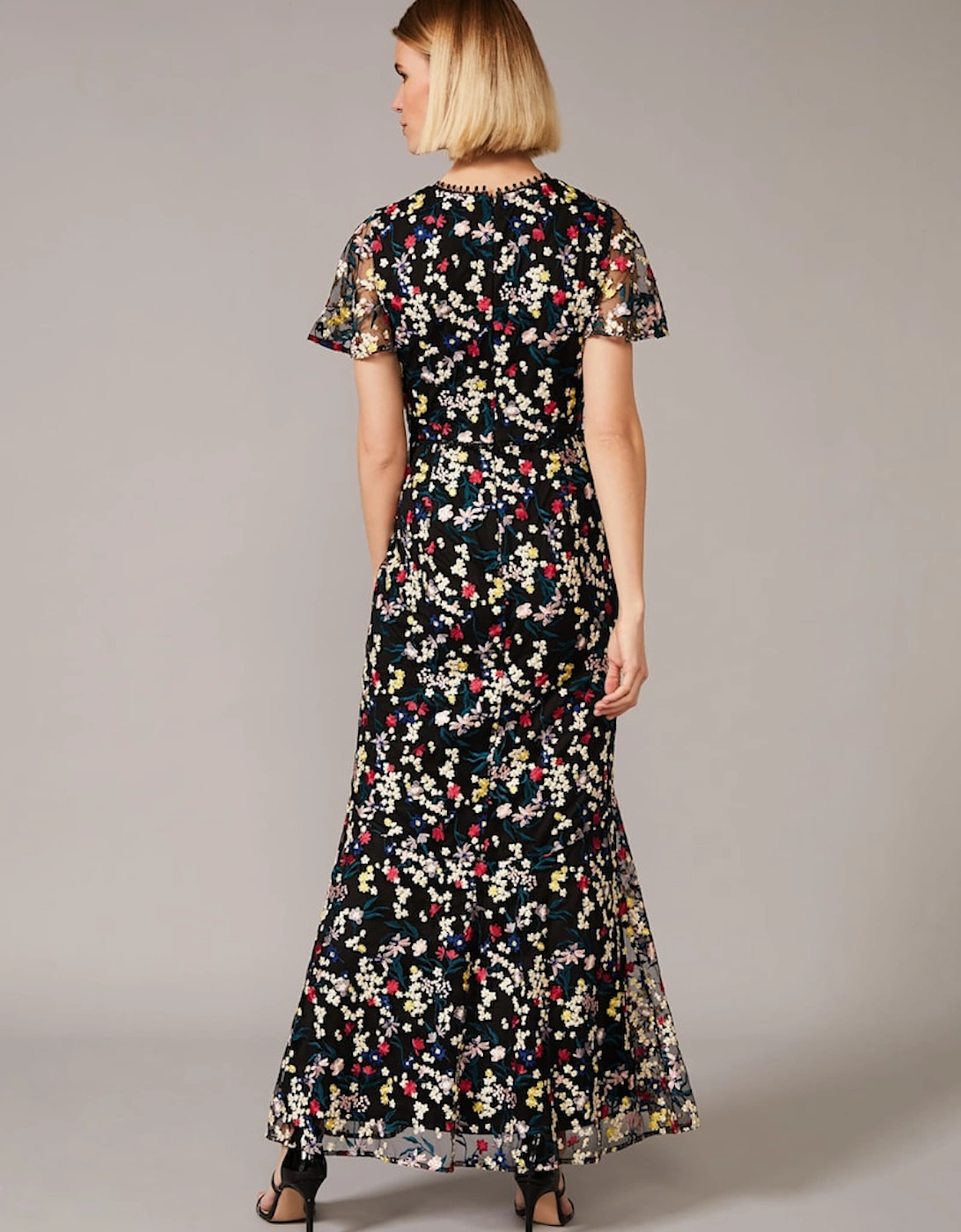 Daiva Embroidered Fishtail Dress