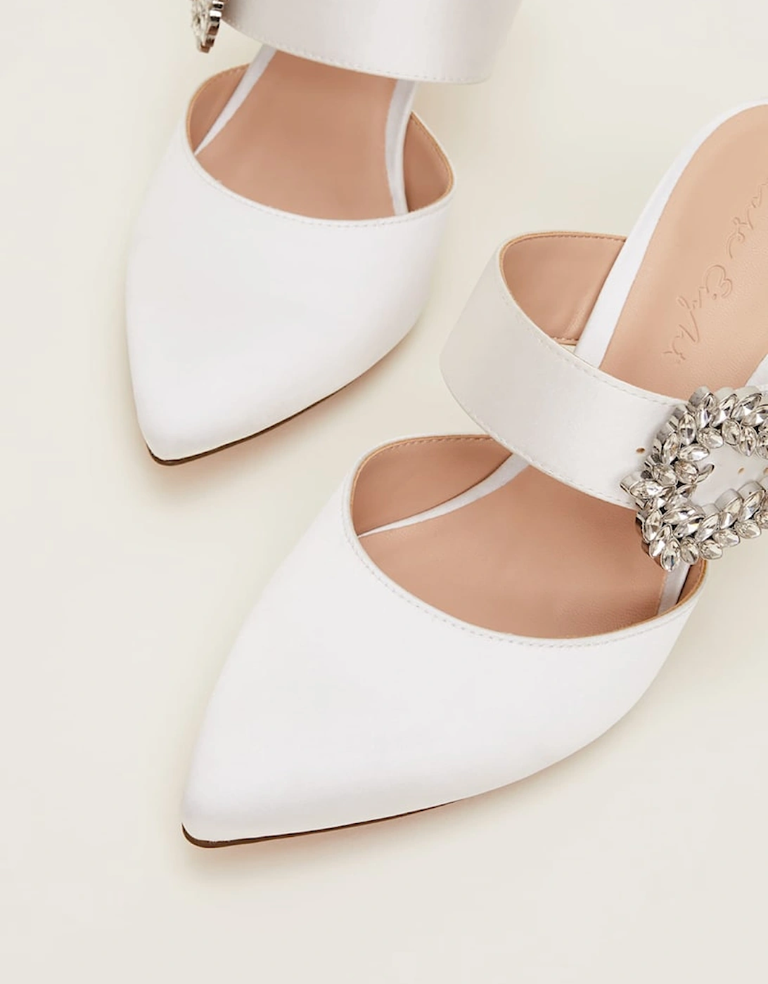 Bridal Jewel Trim Mule Shoe