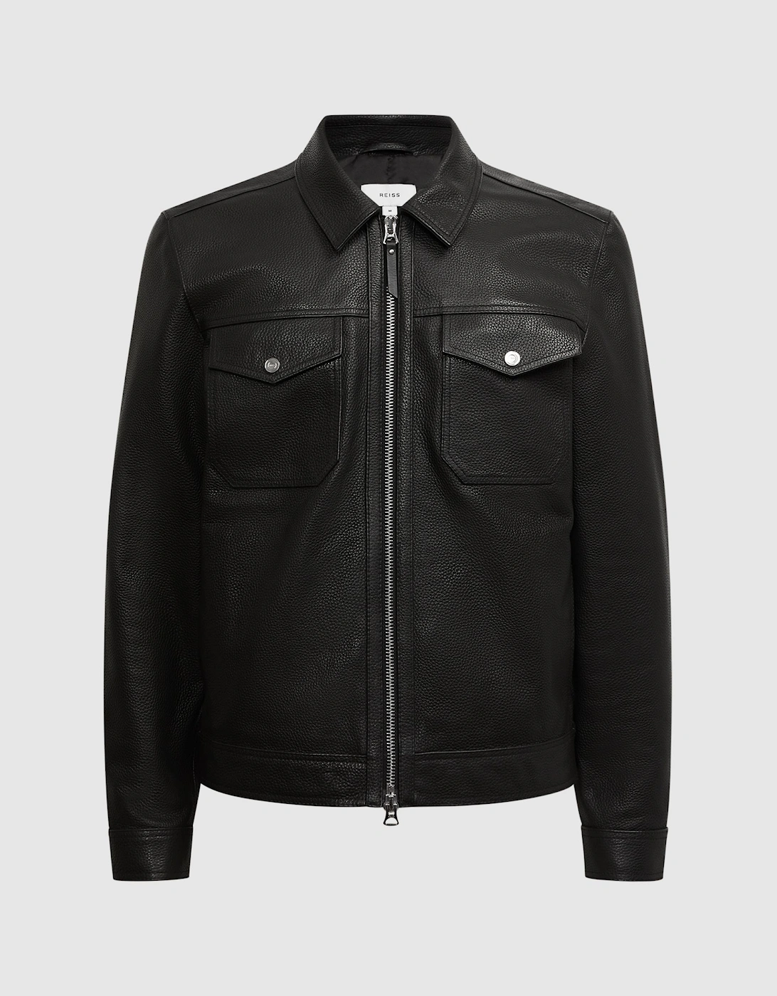 Leather Zip Through Jacket, 2 of 1