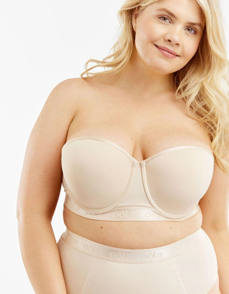 Longline Moulded Strapless Bra - Light Beige