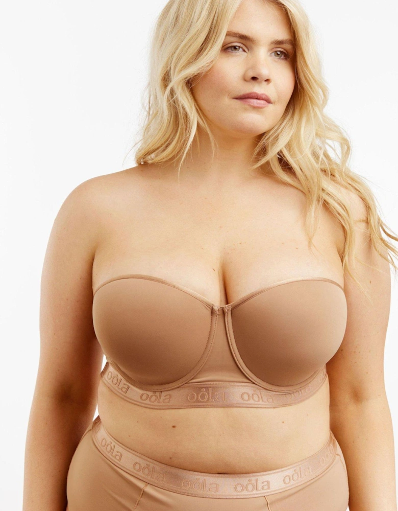 Longline Moulded Strapless Bra - Dark Beige