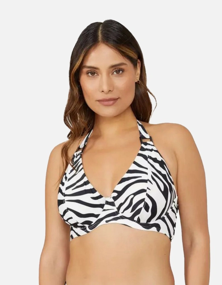 Womens/Ladies Zebra Print Non-Padded Bikini Top