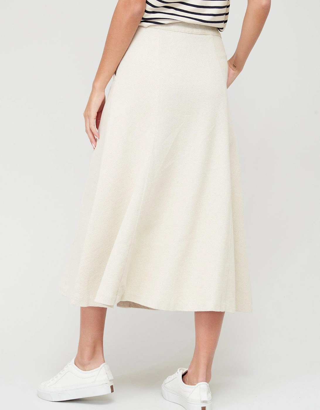Denim Flare Nola Linen Skirt - Cream
