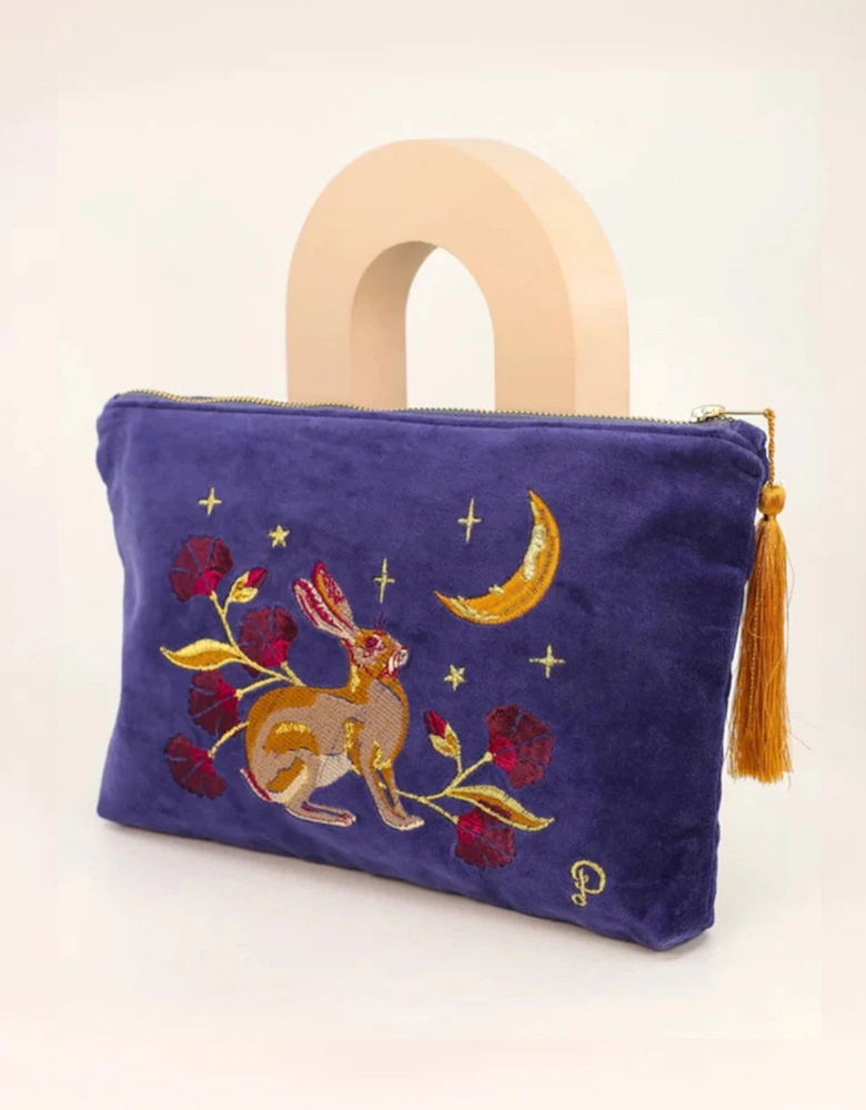 Hare At Midnight Velvet Zip Pouch