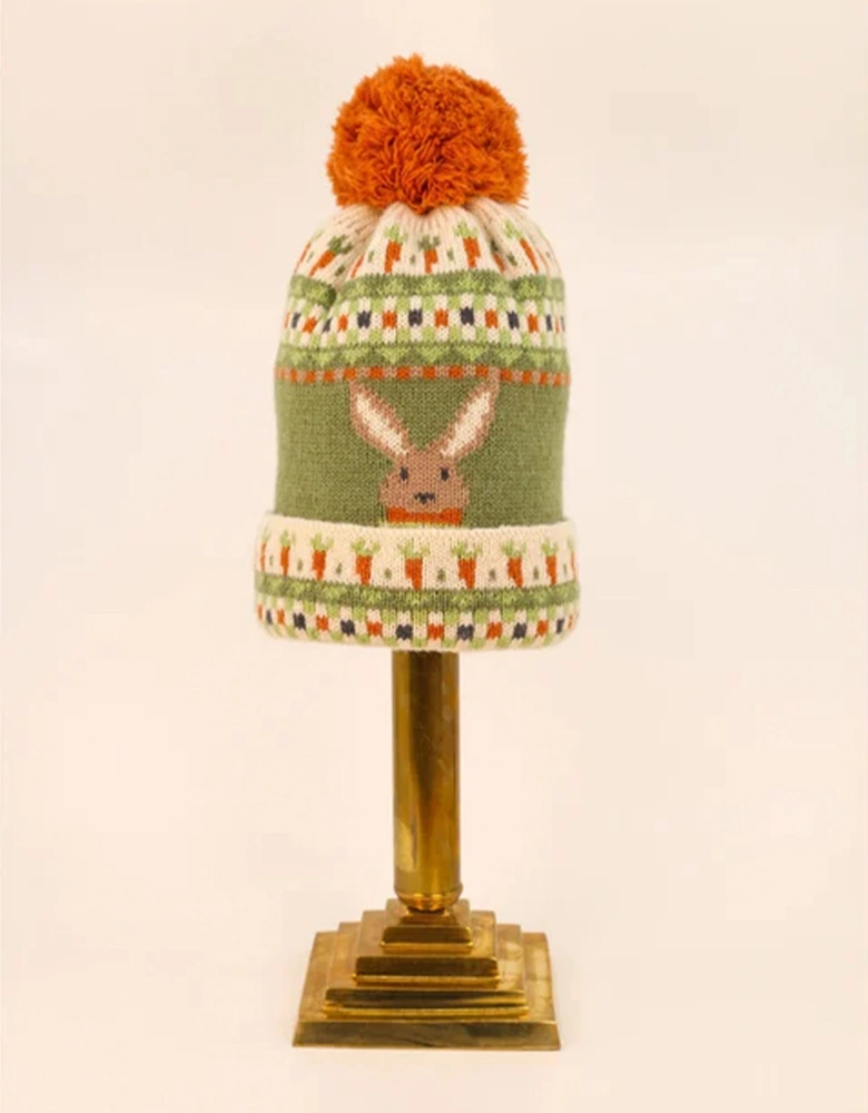 Kid's Cosy Pompom Hat - Bunny & Carrot