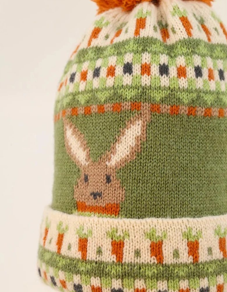 Kid's Cosy Pompom Hat - Bunny & Carrot