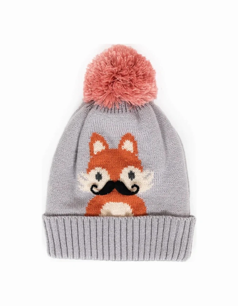 Kid's Cosy Fox Hat in Slate