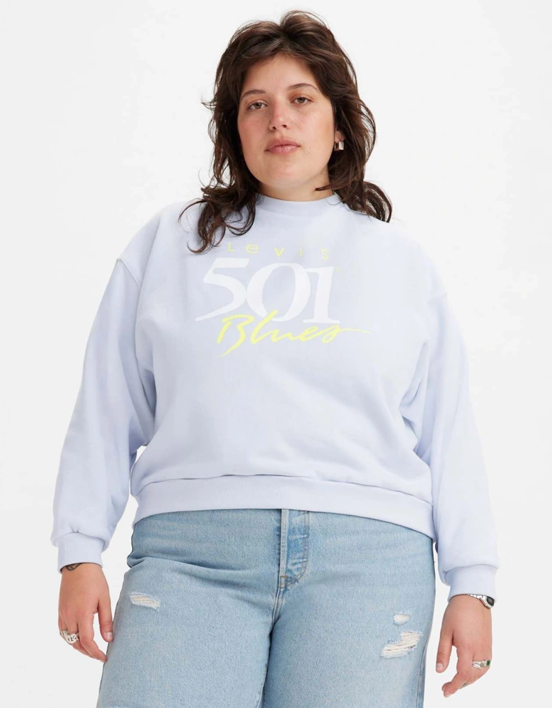 Womens Plus Graphic Vintage Crew Sweatshirt
