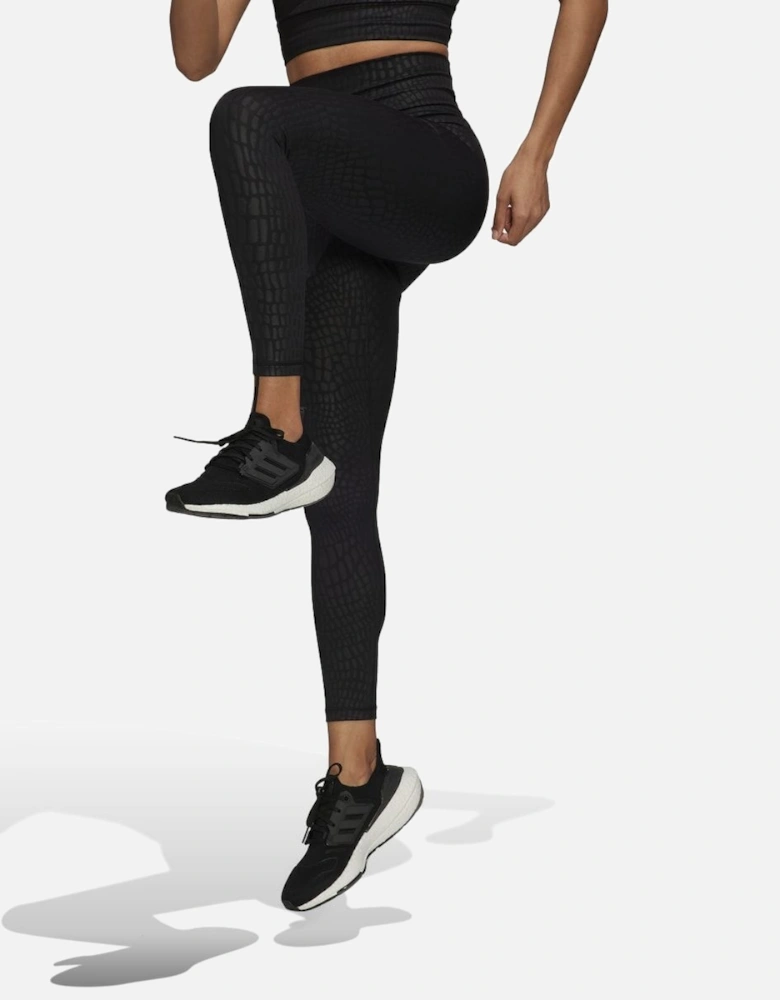 Womens Optime Training Croc Emboss Leggings