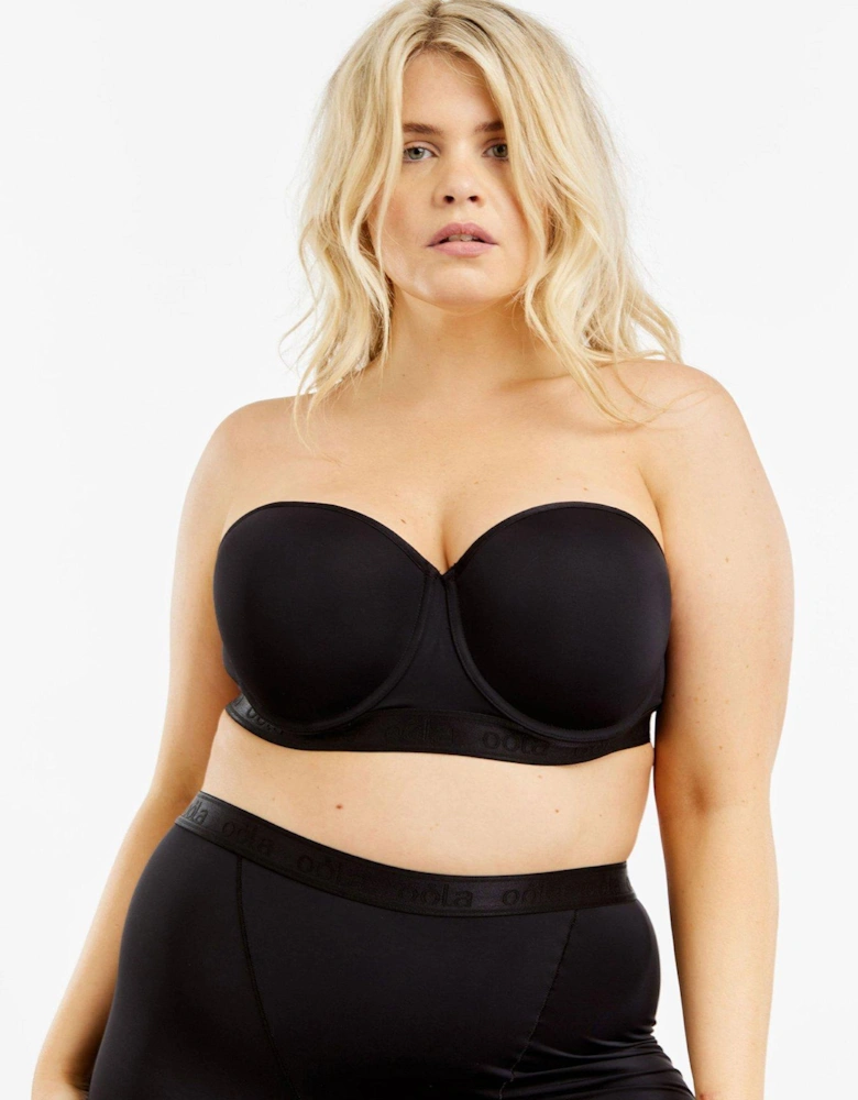 Longline Moulded Strapless Bra - Black