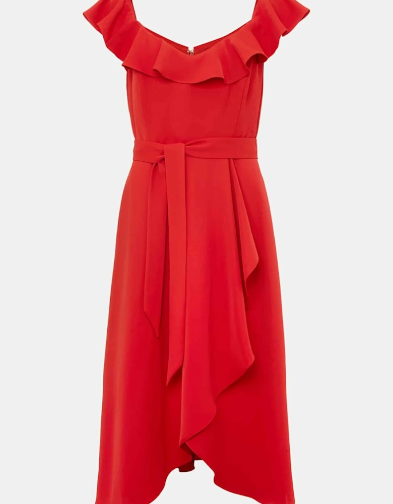 Tatiana Ruffle Wrap Midi Dress