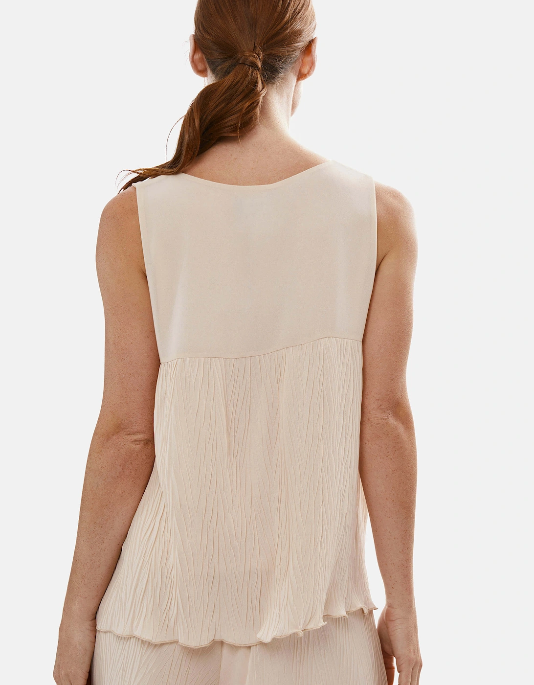 Pleated Vest Beige