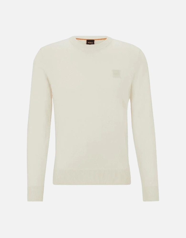 Kanovano Cotton Crew Neck White/Cream Sweatshirt