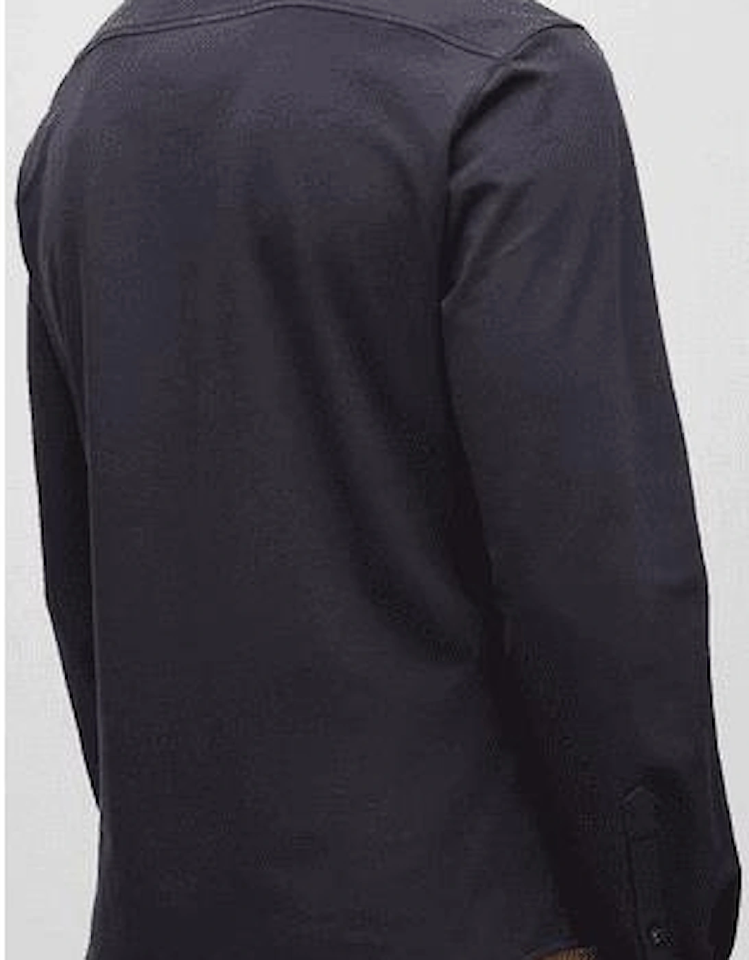 Biado_R Cotton Regular Fit Collared Navy Shirt