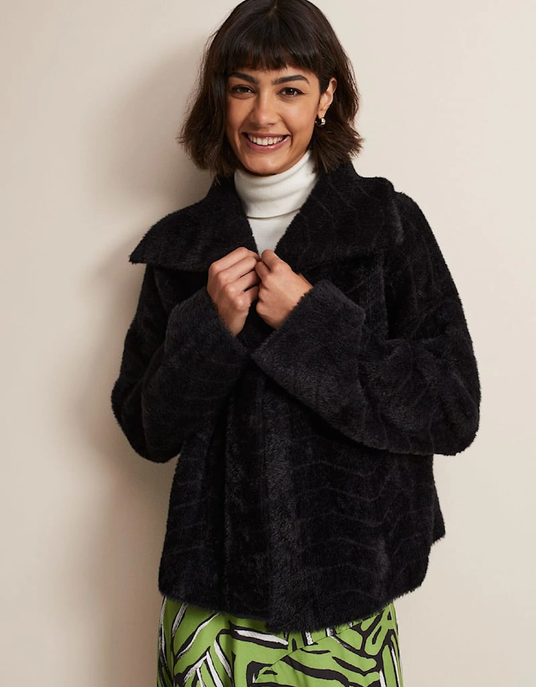 Lucy Black Faux Fur Jacket, 7 of 6
