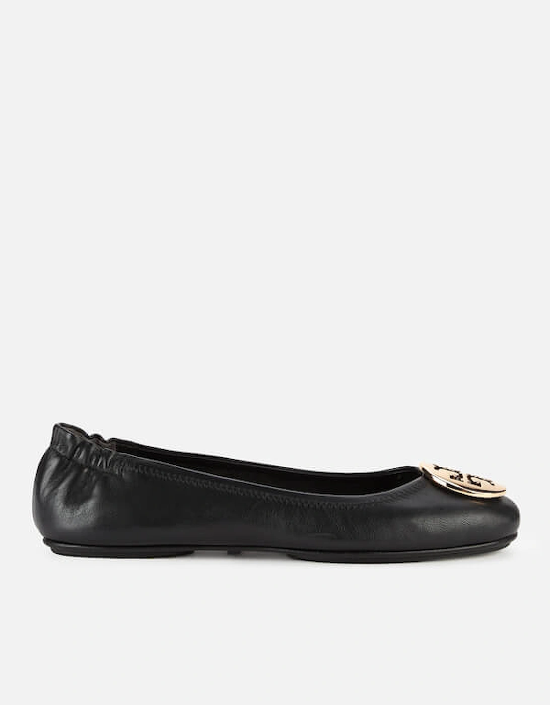 Women's Minnie Metal Logo Leather Ballet Flats - Perfect Black/Gold, 2 of 1