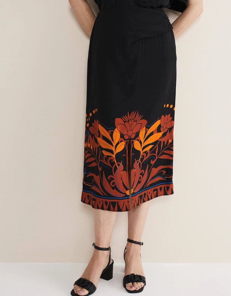 Bellita Placement Print Midi Skirt