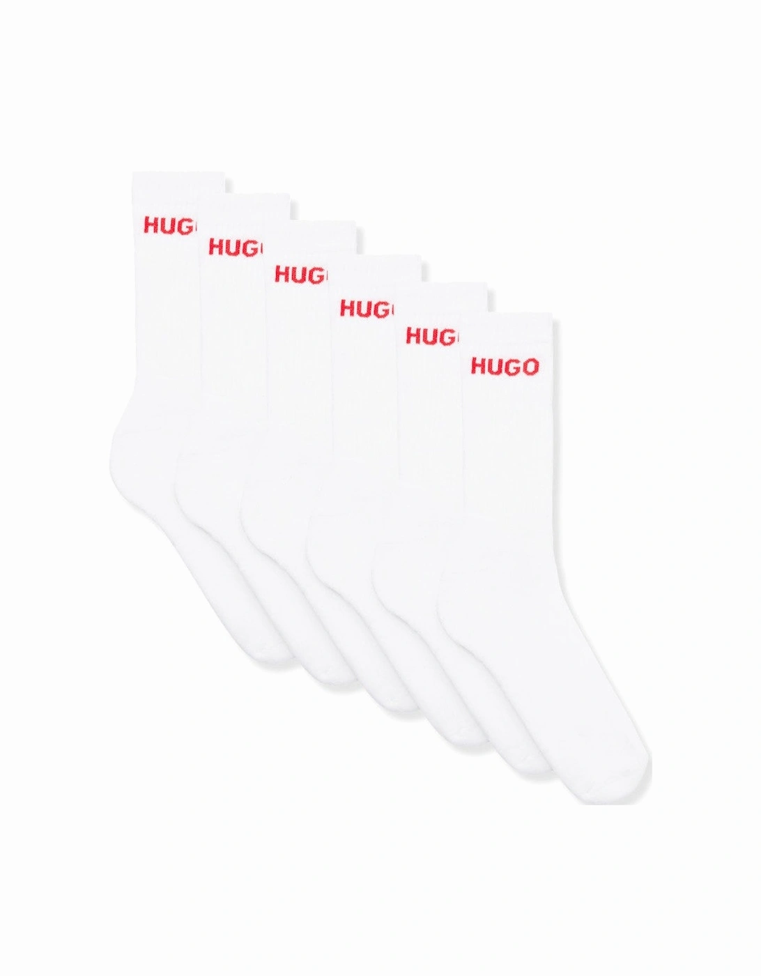 6P QS RIB LOGO CC Socks 100 White, 4 of 3