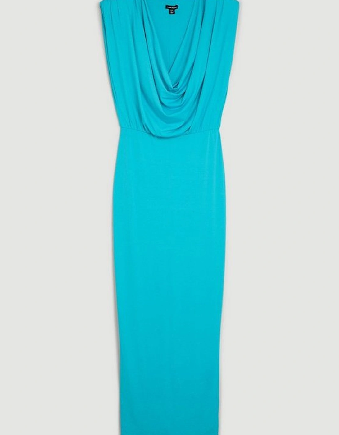 Cowl Neck Jersey Maxi Dress