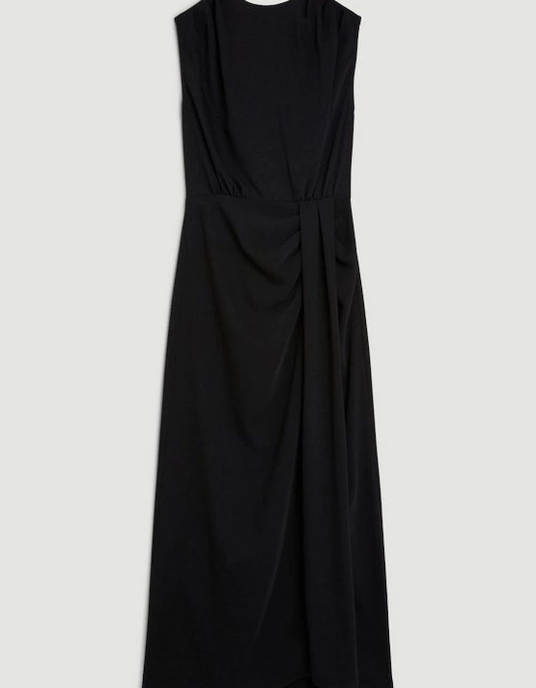 Cowl Neck Sleeveless Woven Midi Dress