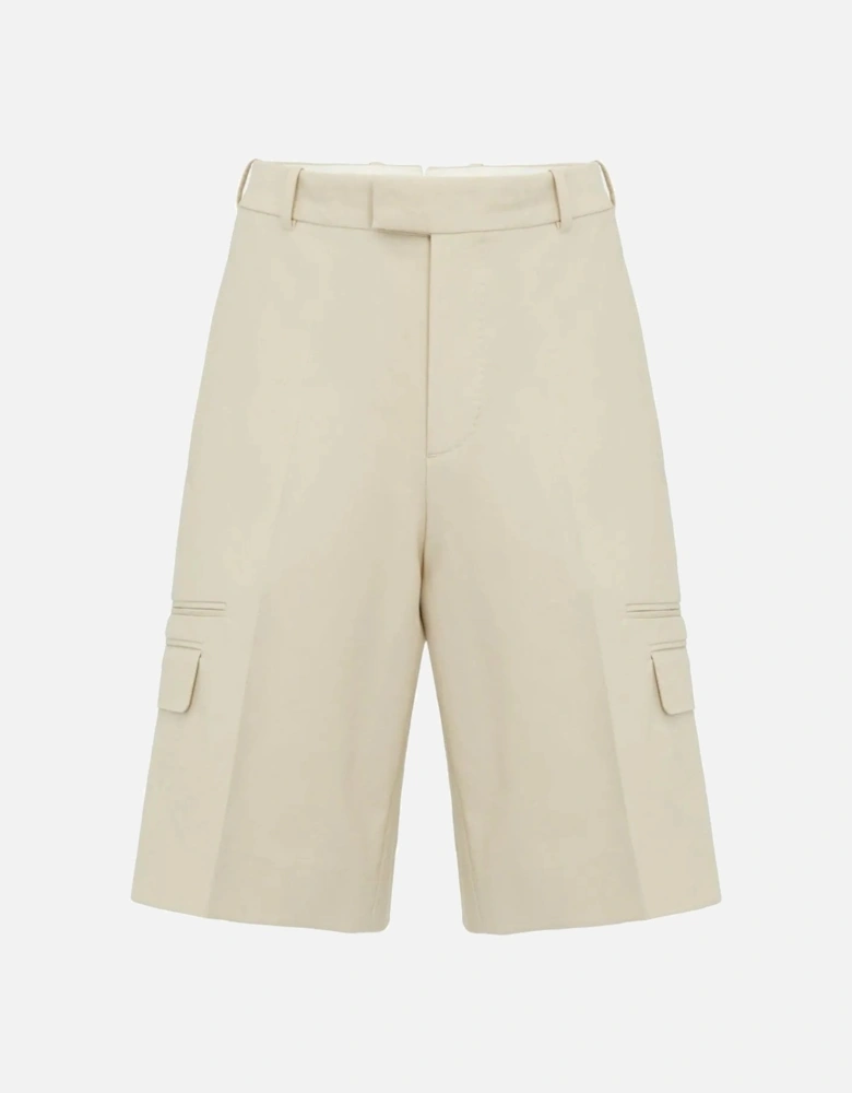 Mid Cotton Shorts Beige