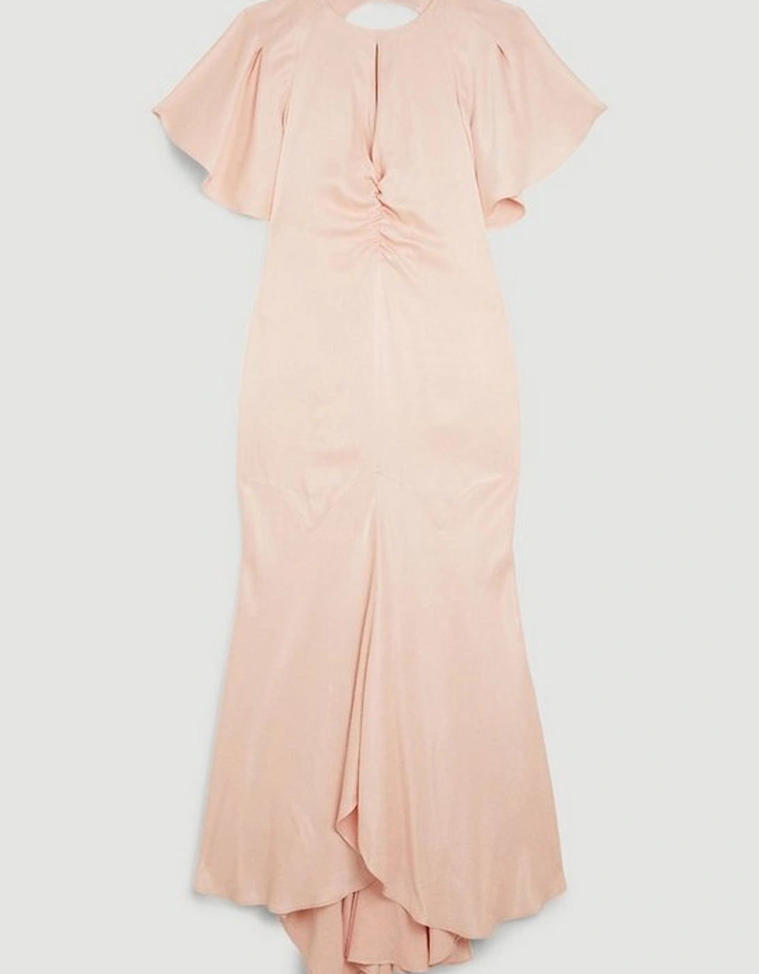 Satin Back Crepe Angel Sleeved Woven Maxi Dress