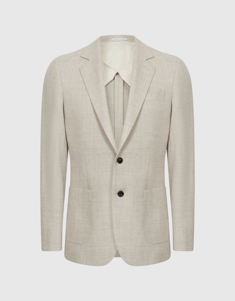 Slim Fit Textured Wool Blend Blazer