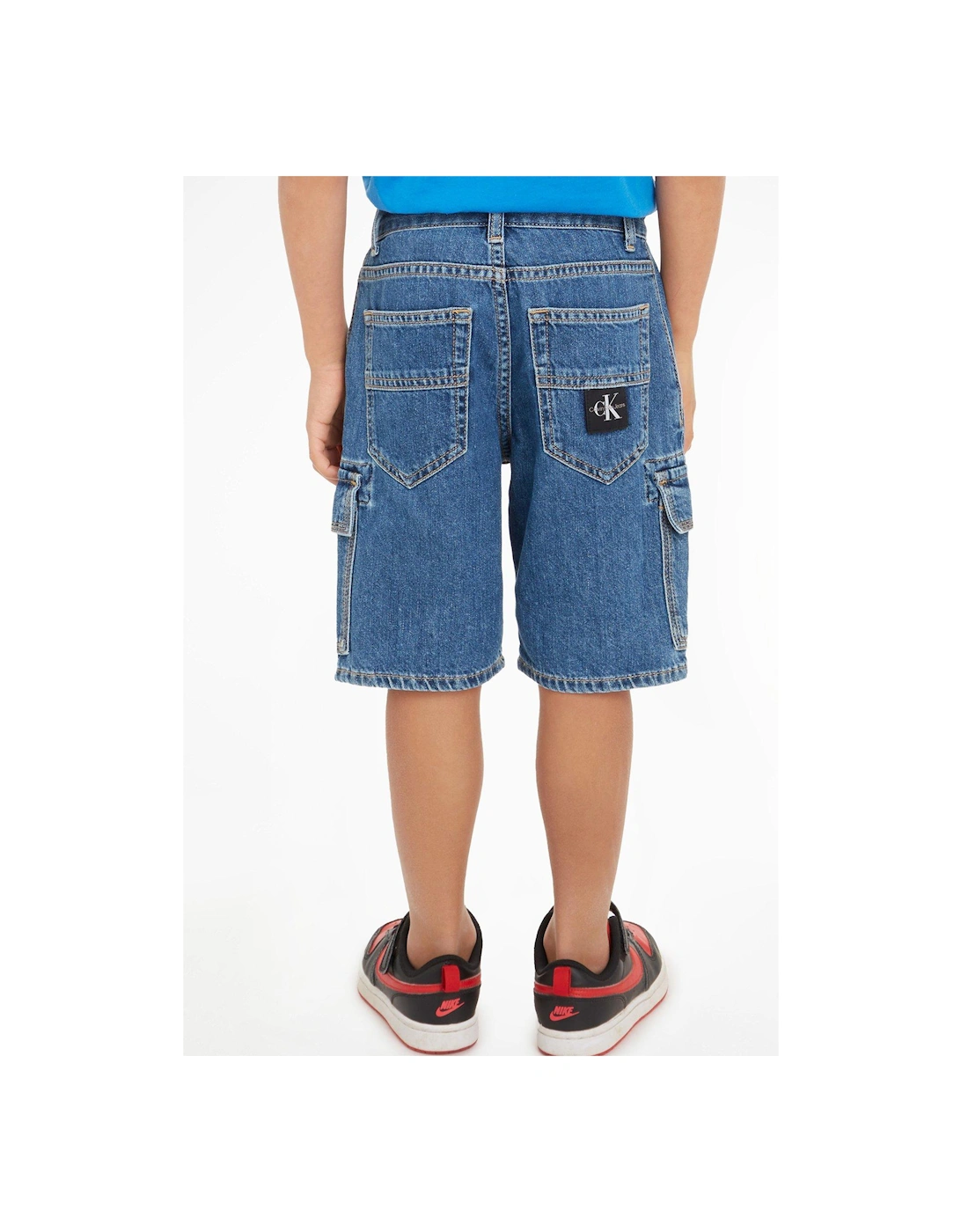 Boys Denim Cargo Shorts - Utility Blue