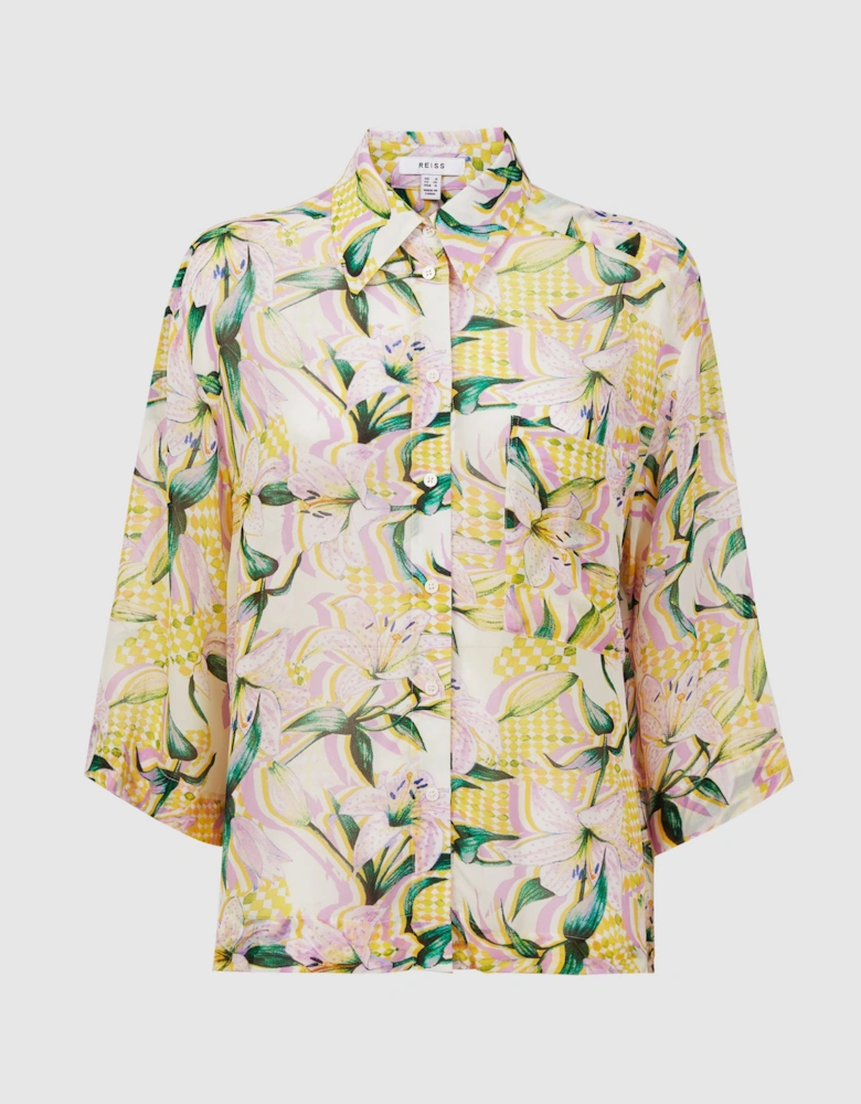 Floral Print Button Through Shirt