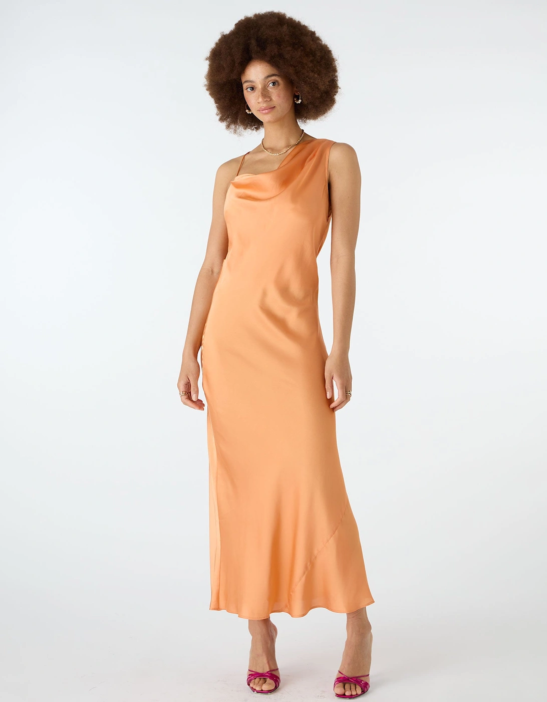 Lana Asymmetric Maxi Dress in Apricot, 5 of 4