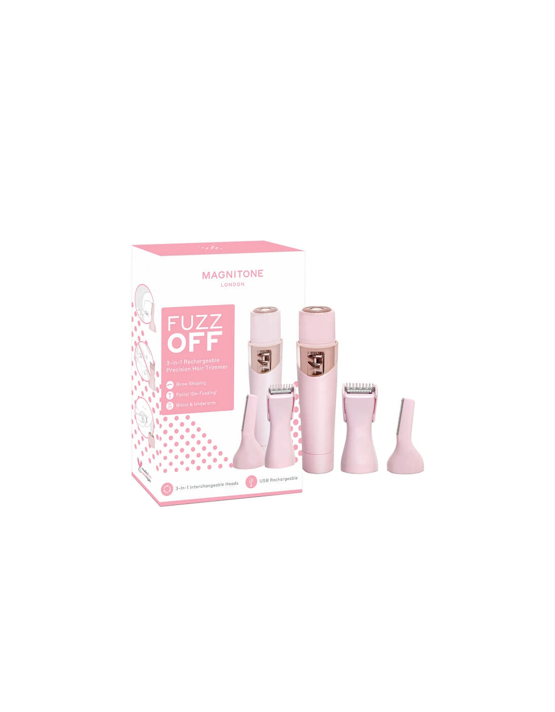 FuzzOff 3-in-1 Trimmer - Pink - Magnitone London, 2 of 1