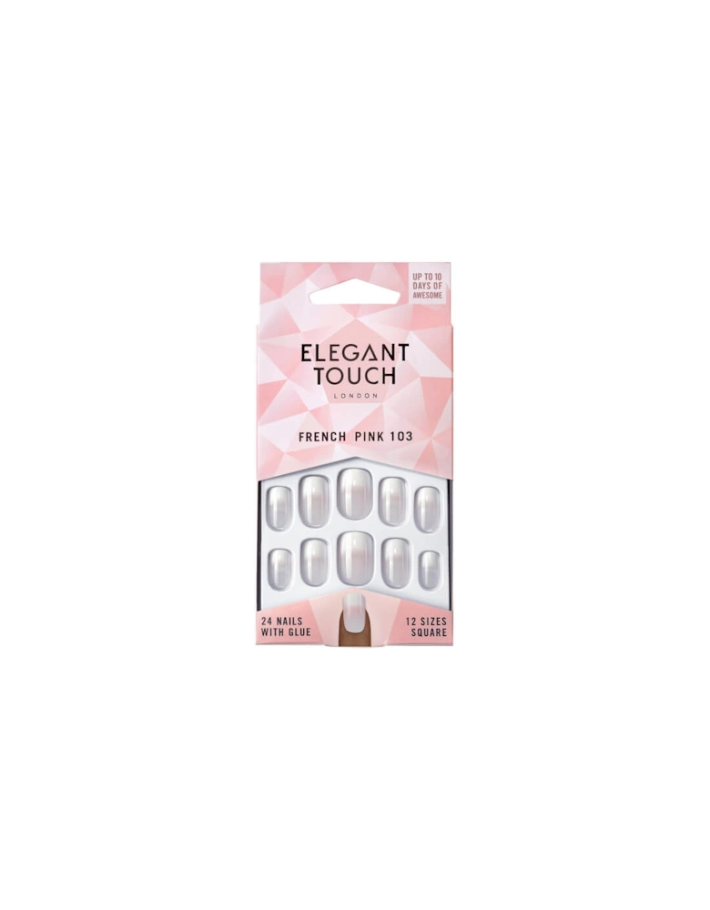 Natural French Nails - 103 (M) (Pink) (Fade Tip) - Elegant Touch