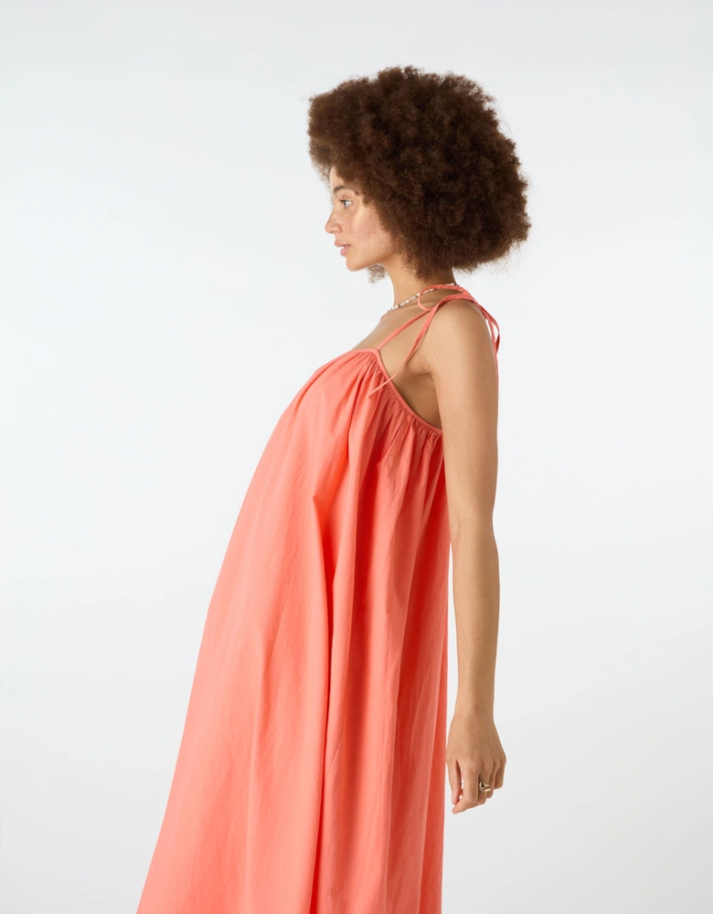 Mari Midi Dress in Coral