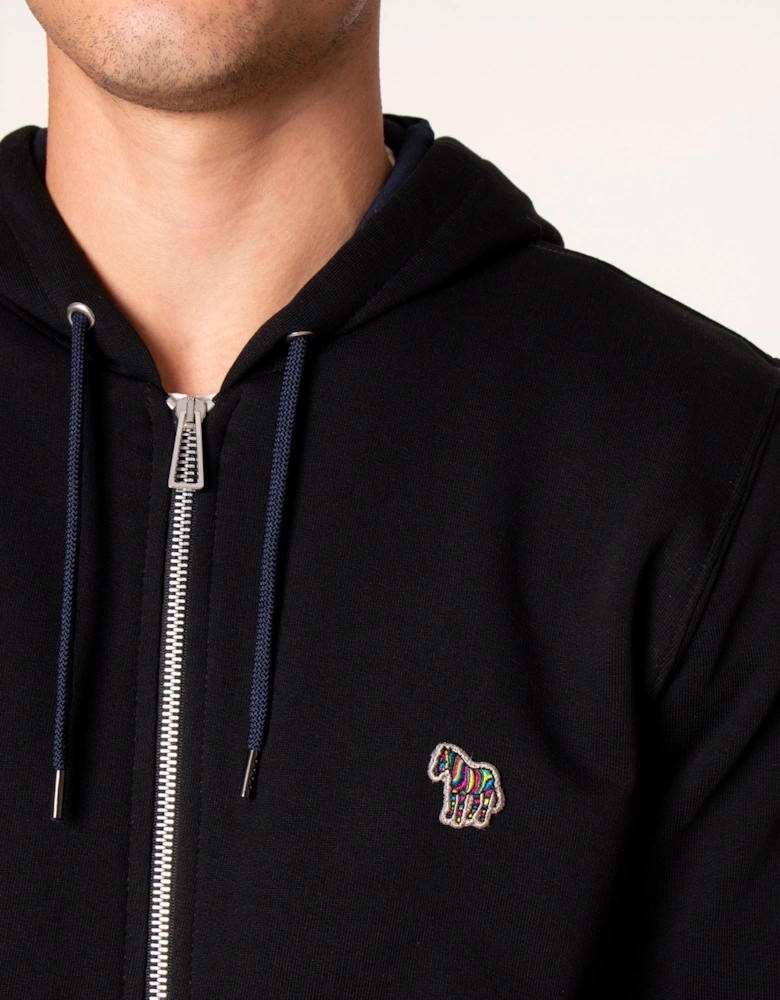 Zip Through Zebra Logo Hoodie