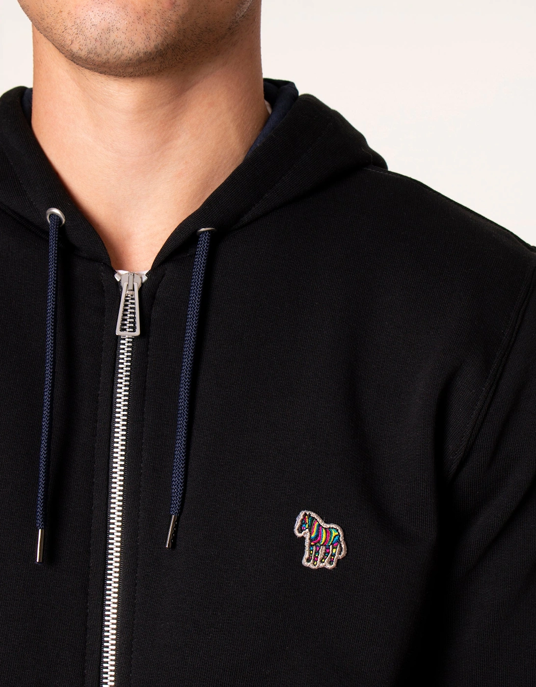 Zip Through Zebra Logo Hoodie