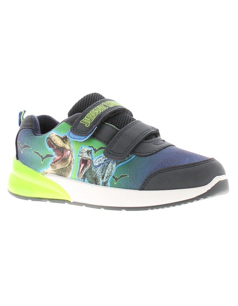 Boys Trainers Blake Younger Touch Fastening navy green UK Size