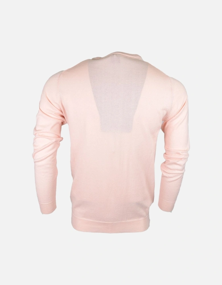 Suede Cotton Ribbed Light Pink Thin Knitwear Jumper