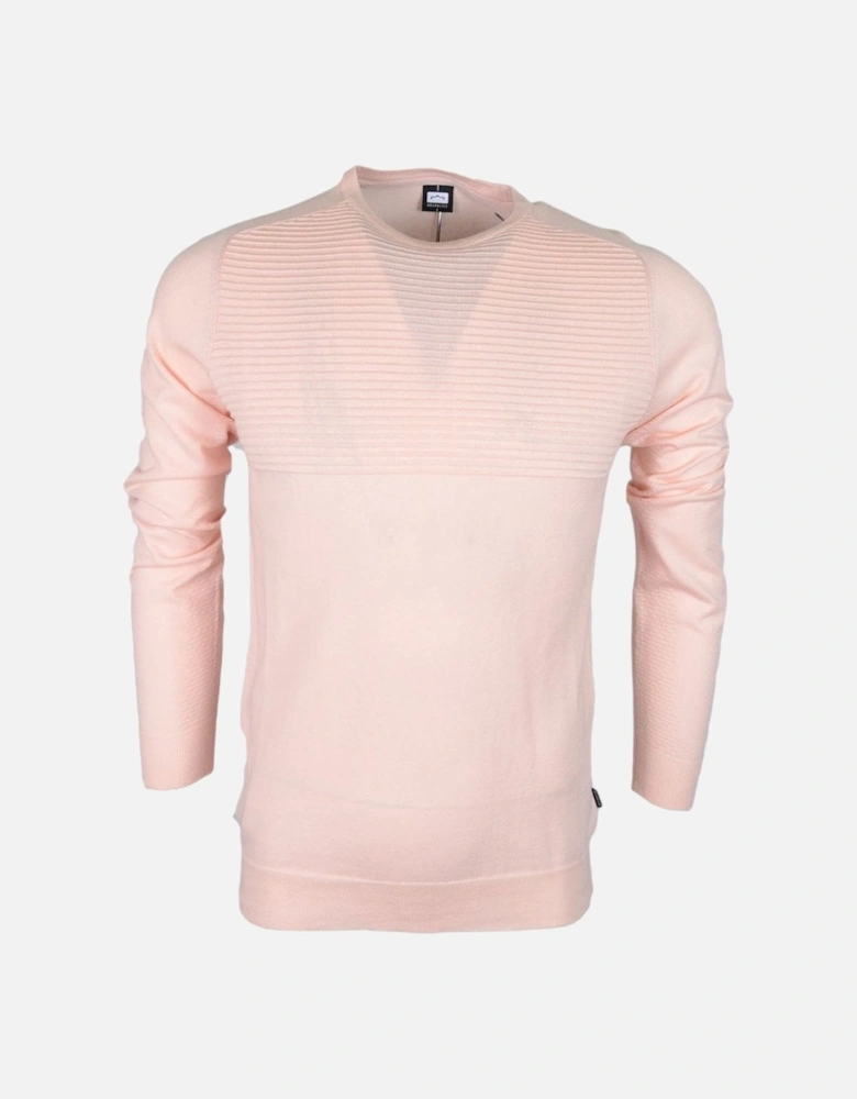 Suede Cotton Ribbed Light Pink Thin Knitwear Jumper